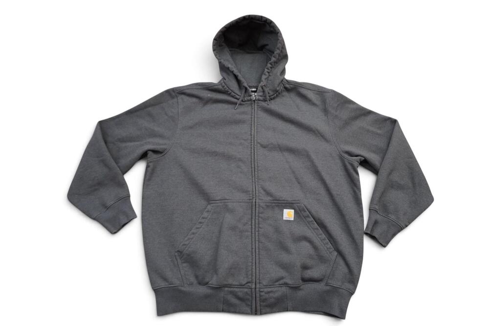 Carhartt Hoodie Mens XL Gray Rain Defender Loose Fit Full Zip Fleece Workwear